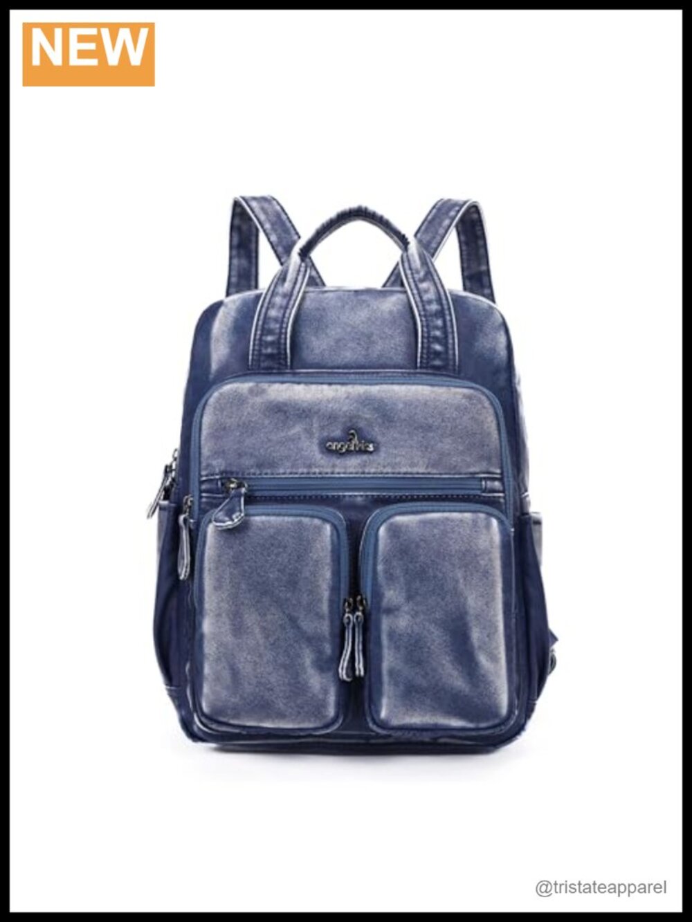 Soft Washed Vegan Leather Backpack Purse Multi Pocket Travel Bag